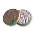 4-pc Round Coaster Set in Custom Printed Craft Paper Gift Box